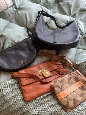 Michael Kors, Coach, Fosil Black/Brown Leather/Canvas Bags - Classic Women's bag